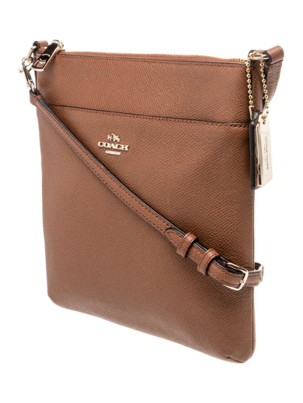 Coach Leather Crossbody Bag Women Brown & Neutrals Leather Gold-Tone Hardware - Picture 4 of 8